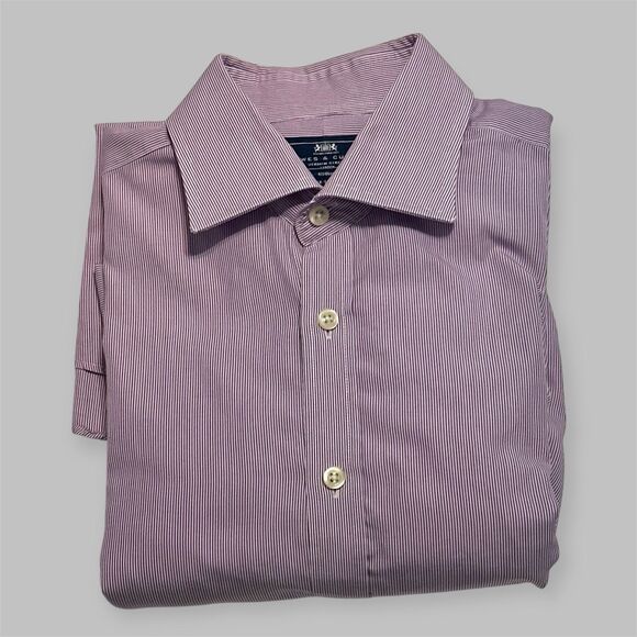 Hawes & Curtis Dress Shirt Warwick Tailored Fit Mens Size 16.5 34 Purple Striped - Picture 8 of 9